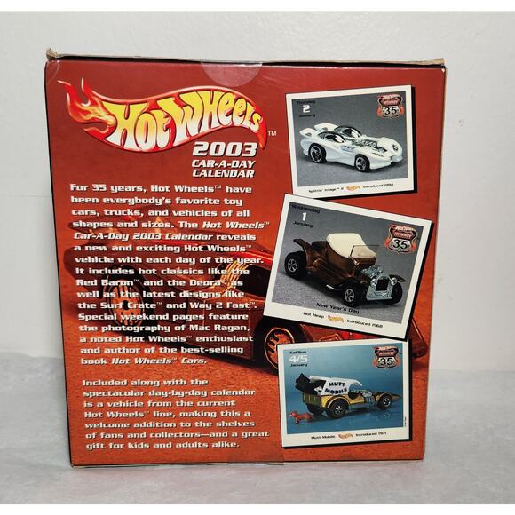 Hot Wheels 2003 Car-A-Day Calendar With Red '69 Chevy Pickup Brand New - Picture 2 of 6